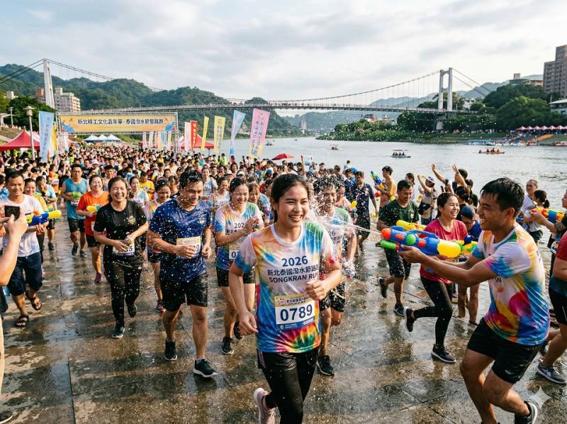 碧潭激起歡樂水花！新北泰國潑水節路跑，與移工朋友共度暖心午後